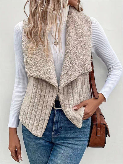 Open Front Fuzzy Vest