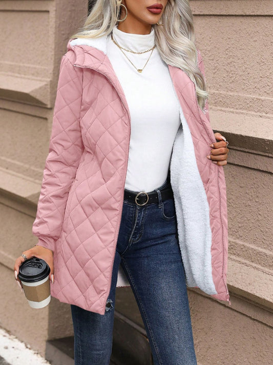 Quilted Zip Up Hooded Jacket