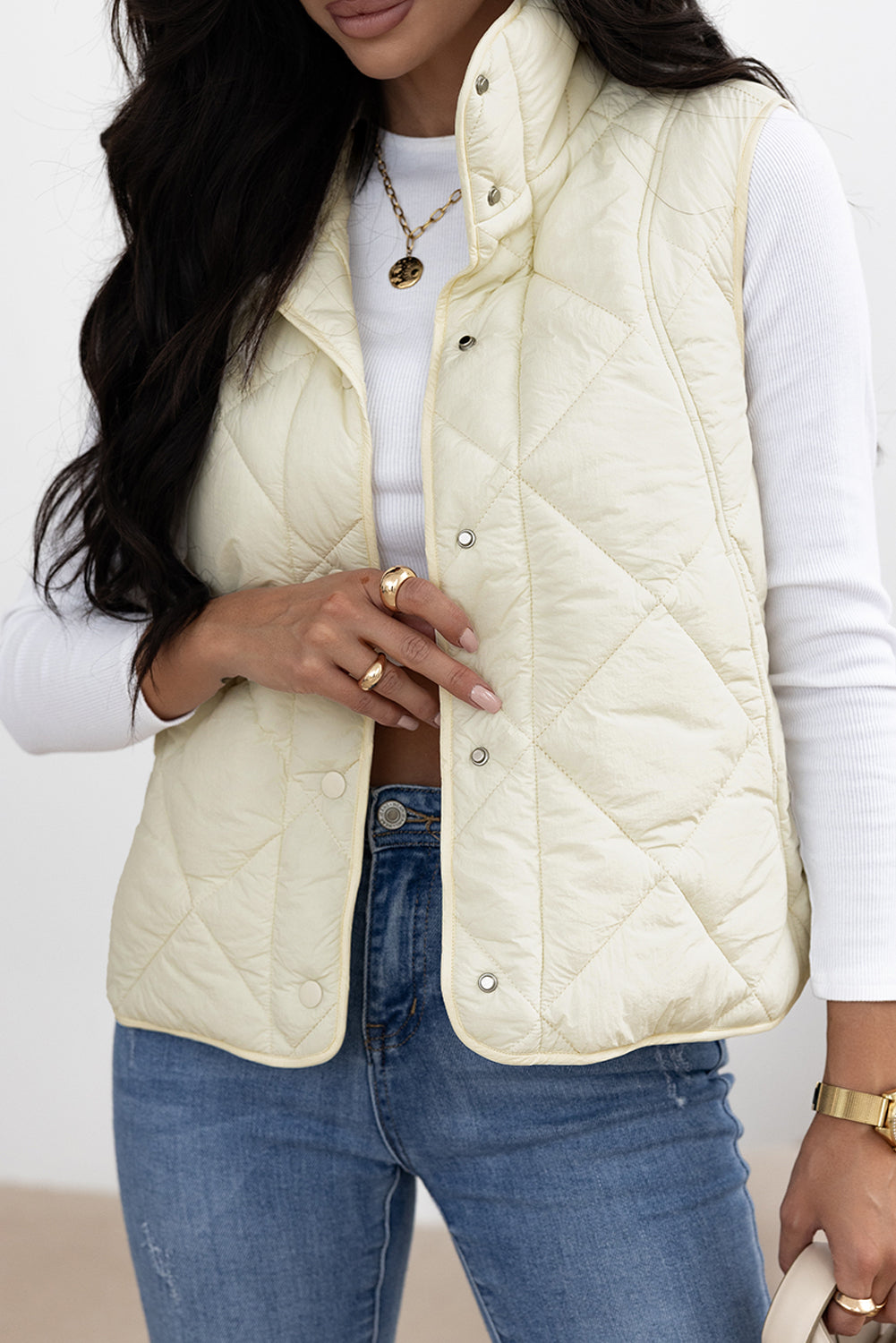 Snap Down Texture Vest