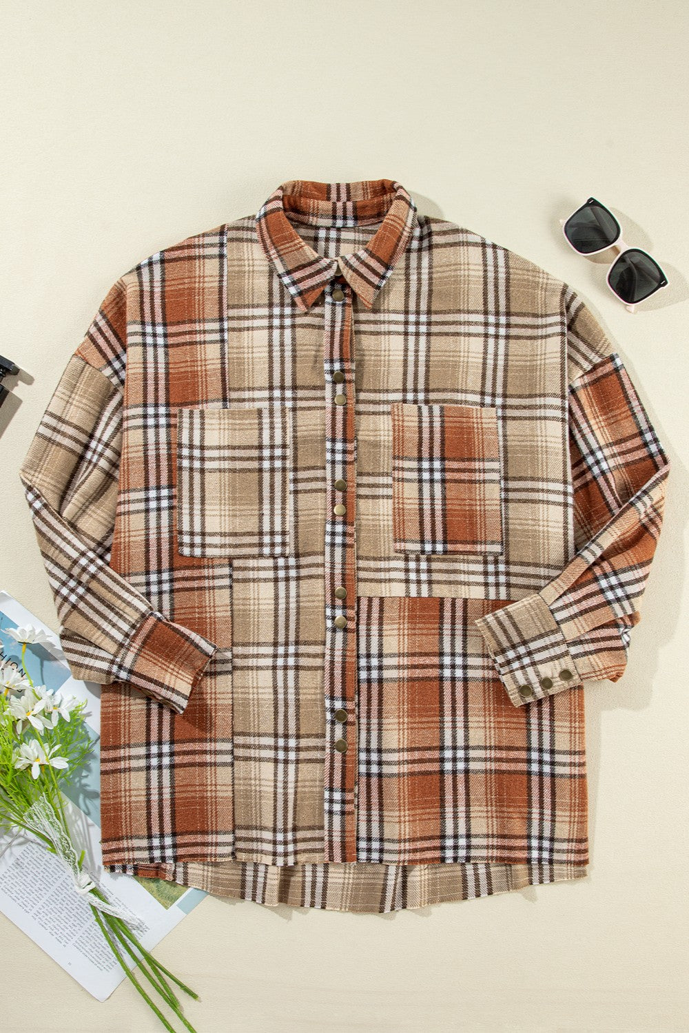 Plaid Snap Down Shacket