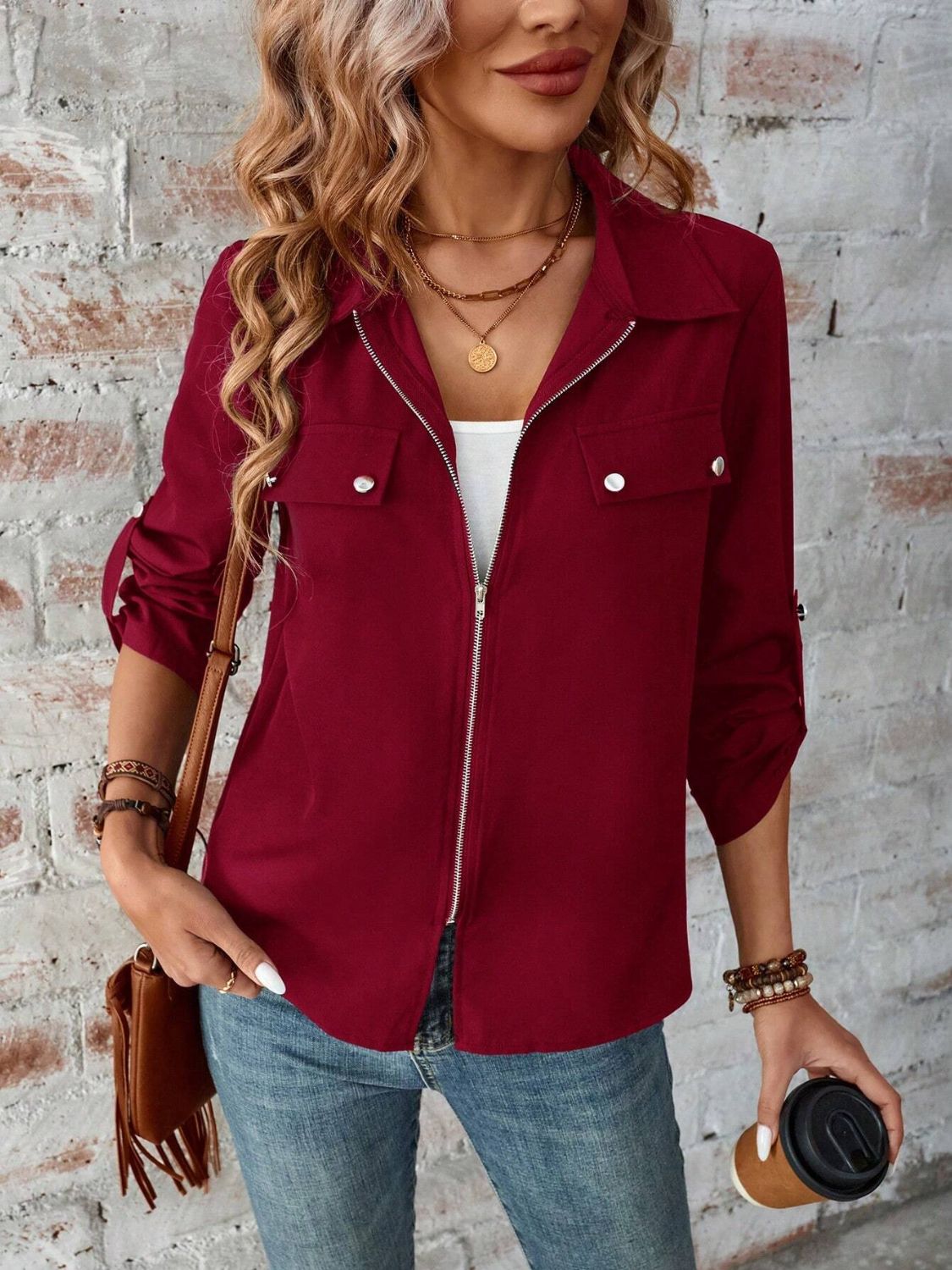 Zip Up Collared Jacket