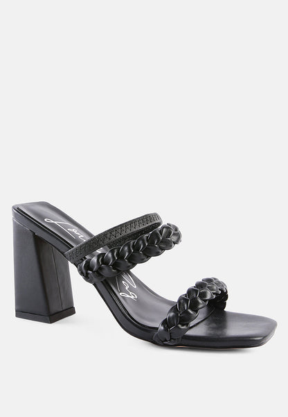 Arnie Braided Straps Block Heeled