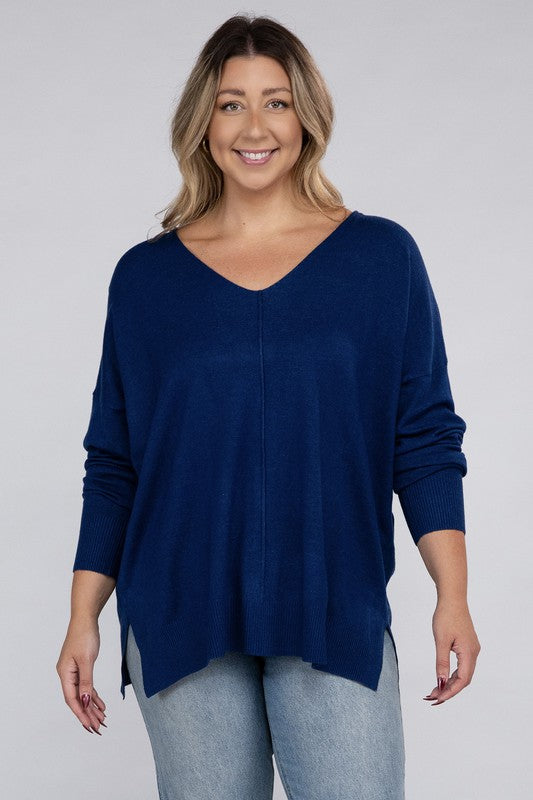 Curvy Front Seam Sweater