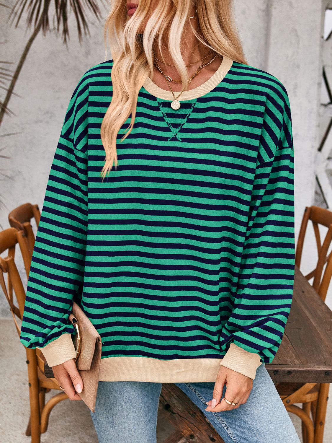 Lovelet Contrast Striped Sweatshirt