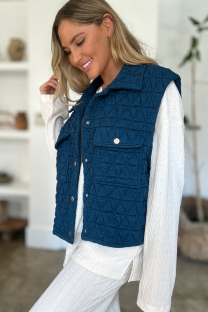 Double Take Texture Snap Vest