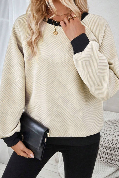 Texture Contrast Sweatshirt