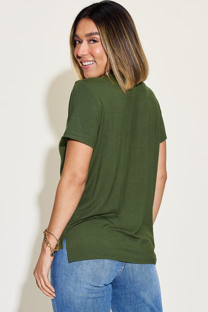 Basic Bae V-Neck High-Low T-Shirt