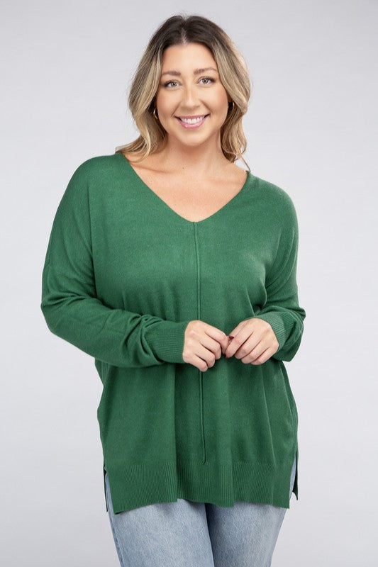 Curvy Front Seam Sweater