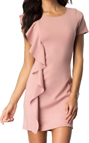 ASYMMETRICAL RUFFLE Dress