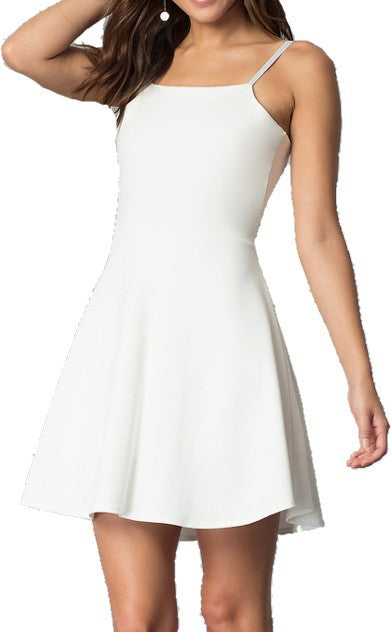 TIE BACK FLARE DRESS