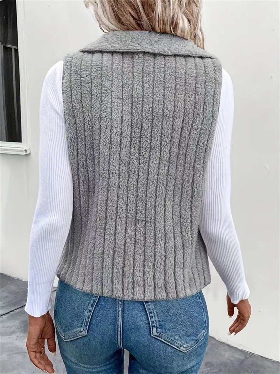 Open Front Fuzzy Vest