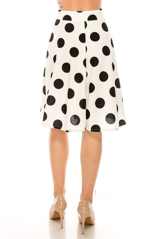 Polka dot high waisted skirt