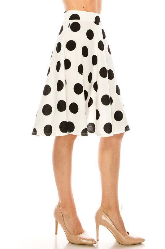 Polka dot high waisted skirt