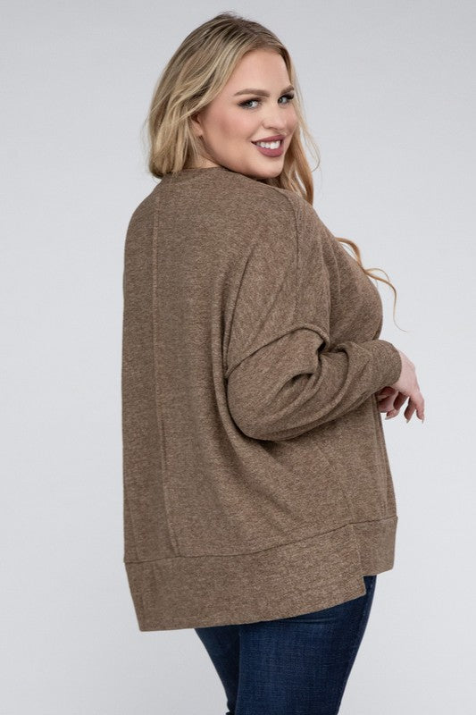 Curvy Brushed Melange Sweater