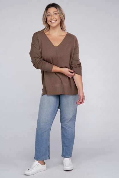 Curvy Front Seam Sweater