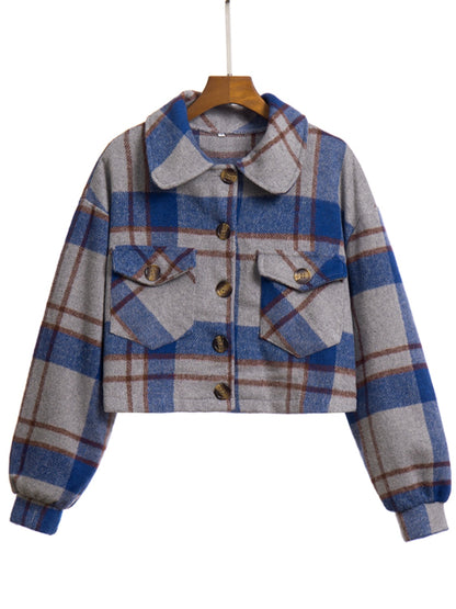 Plaid Button Front Jacket