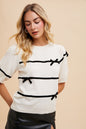 Annie Wear Striped Bow Top