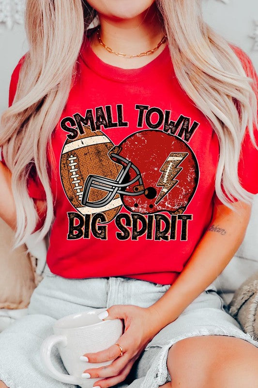 Small Town Big Spirit Football Tee