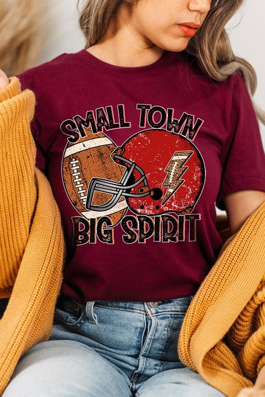 Small Town Big Spirit Football Tee