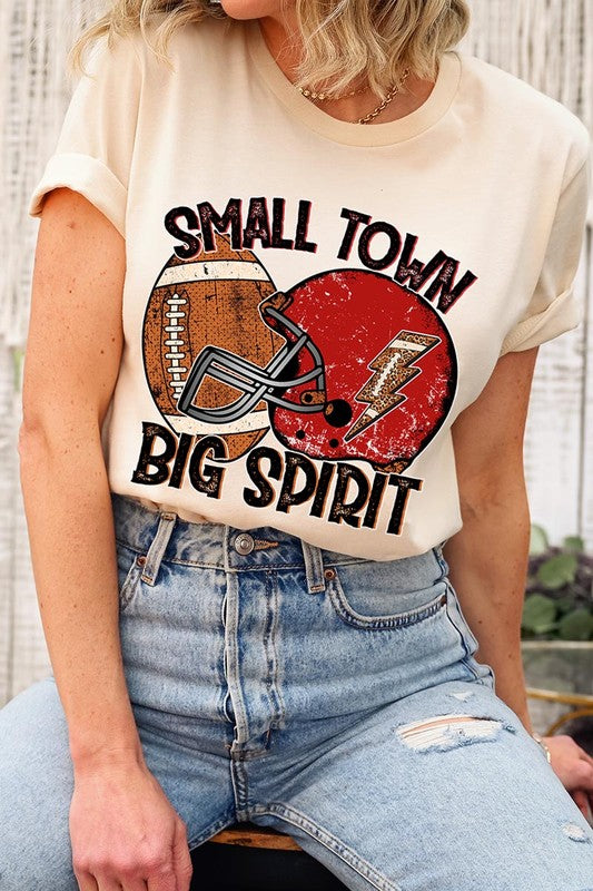 Small Town Big Spirit Football Tee