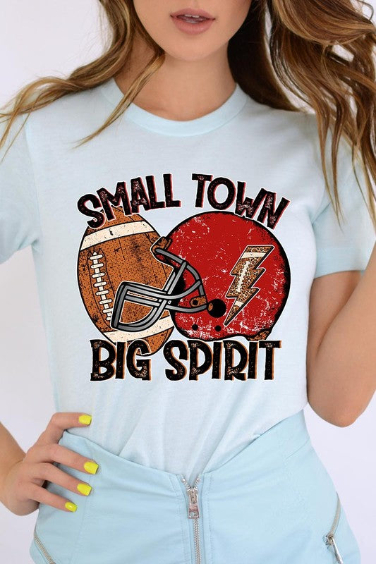 Small Town Big Spirit Football Tee