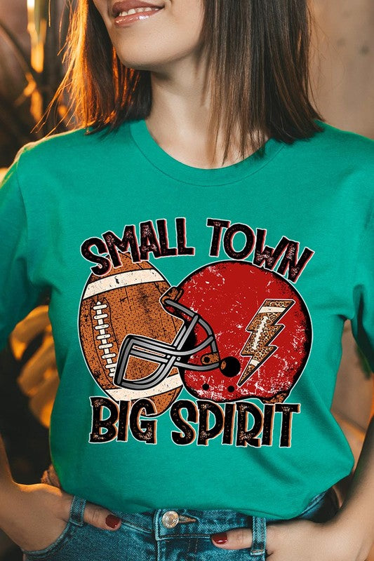 Small Town Big Spirit Football Tee