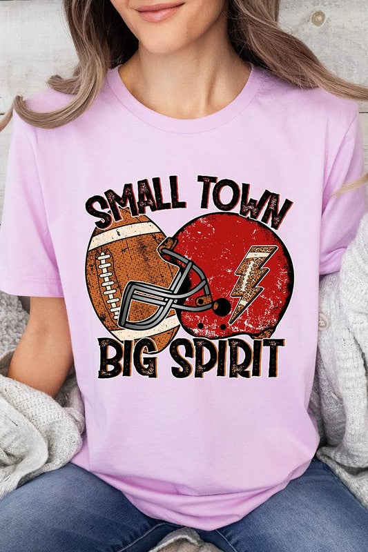 Small Town Big Spirit Football Tee