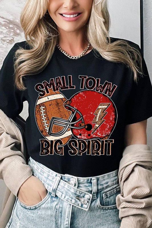 Small Town Big Spirit Football Tee