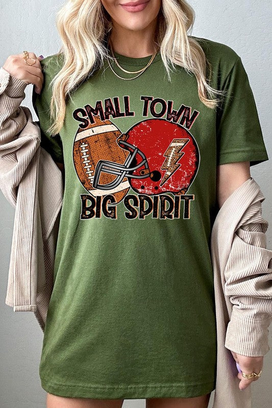 Small Town Big Spirit Football Tee