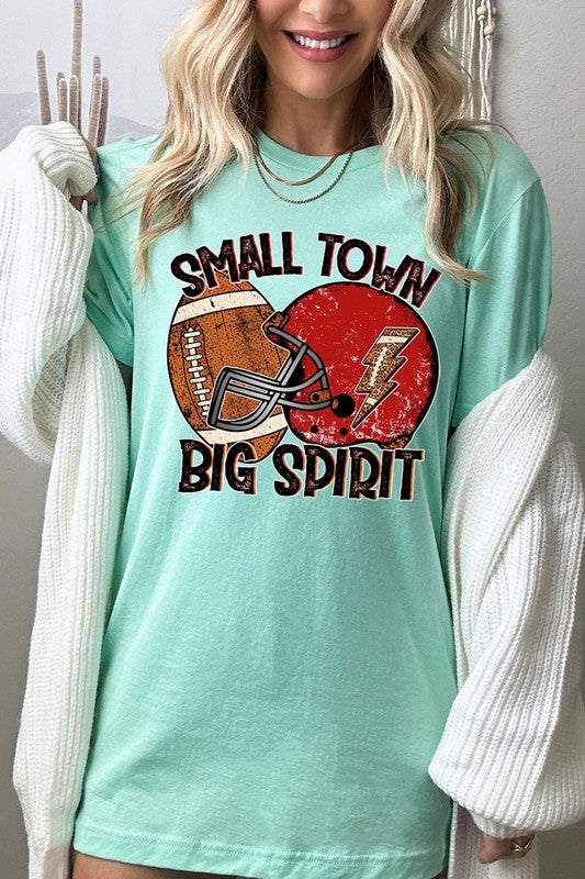 Small Town Big Spirit Football Tee