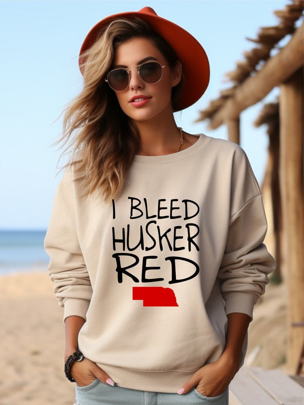 I Bleed Husker Red Graphic Sweatshirt