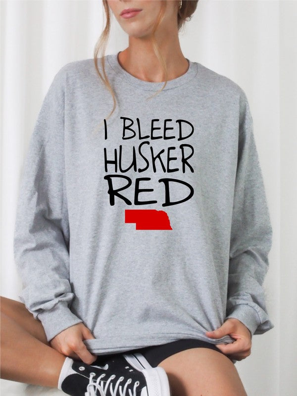 I Bleed Husker Red Graphic Sweatshirt