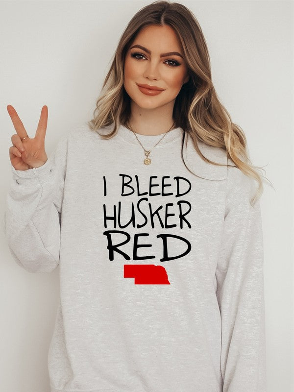 I Bleed Husker Red Graphic Sweatshirt