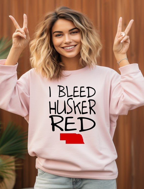 I Bleed Husker Red Graphic Sweatshirt