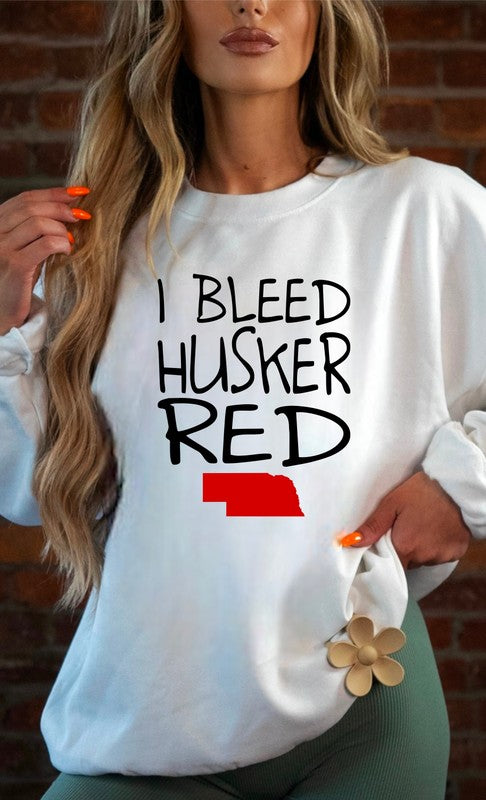 I Bleed Husker Red Graphic Sweatshirt