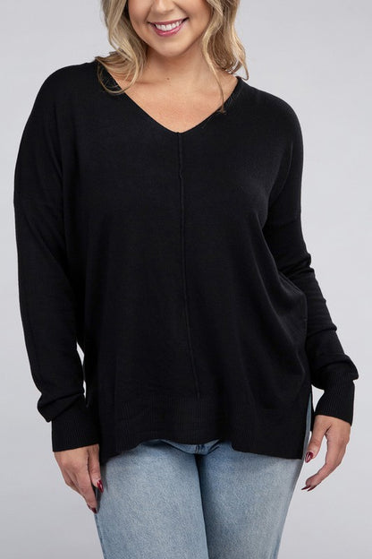 Curvy Front Seam Sweater