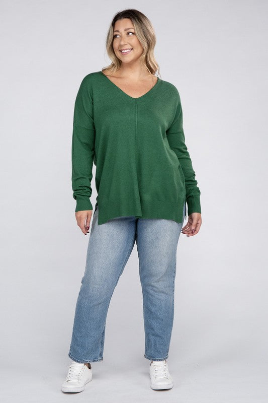 Curvy Front Seam Sweater