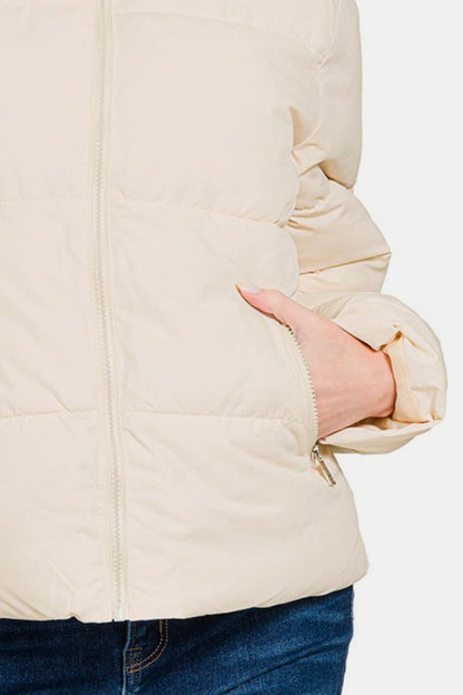 Zenana Turtleneck Puffer Jacket