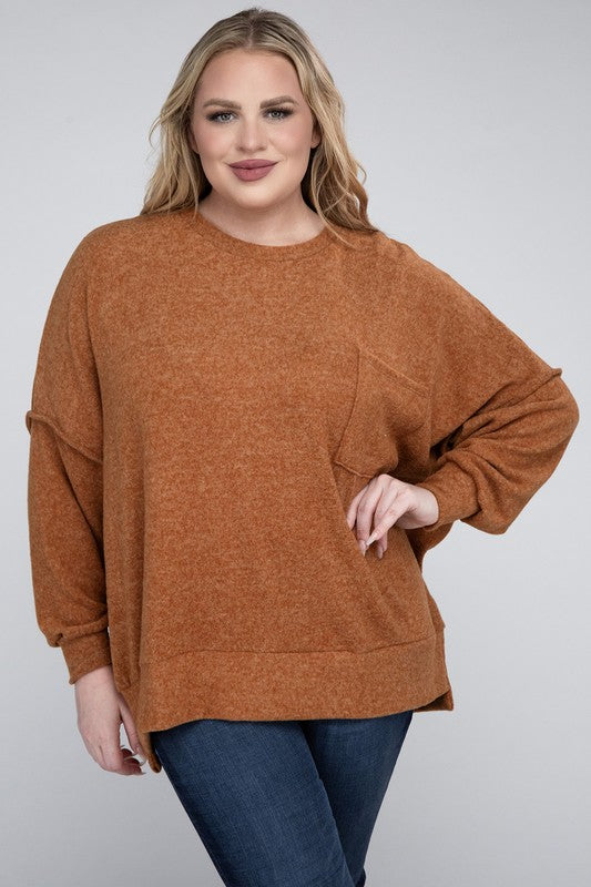 Curvy Brushed Melange Sweater