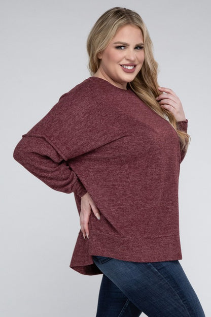 Curvy Brushed Melange Sweater