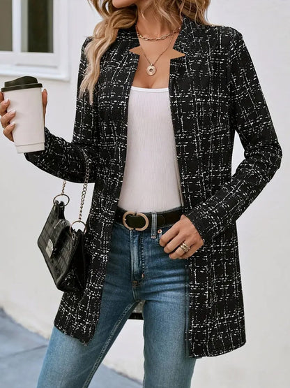 Plaid Open Front Blazer