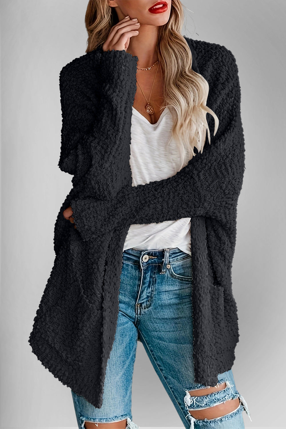 Double Take Pocketed Cardigan