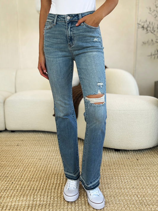 Judy Blue Mid Rise Distressed Jeans