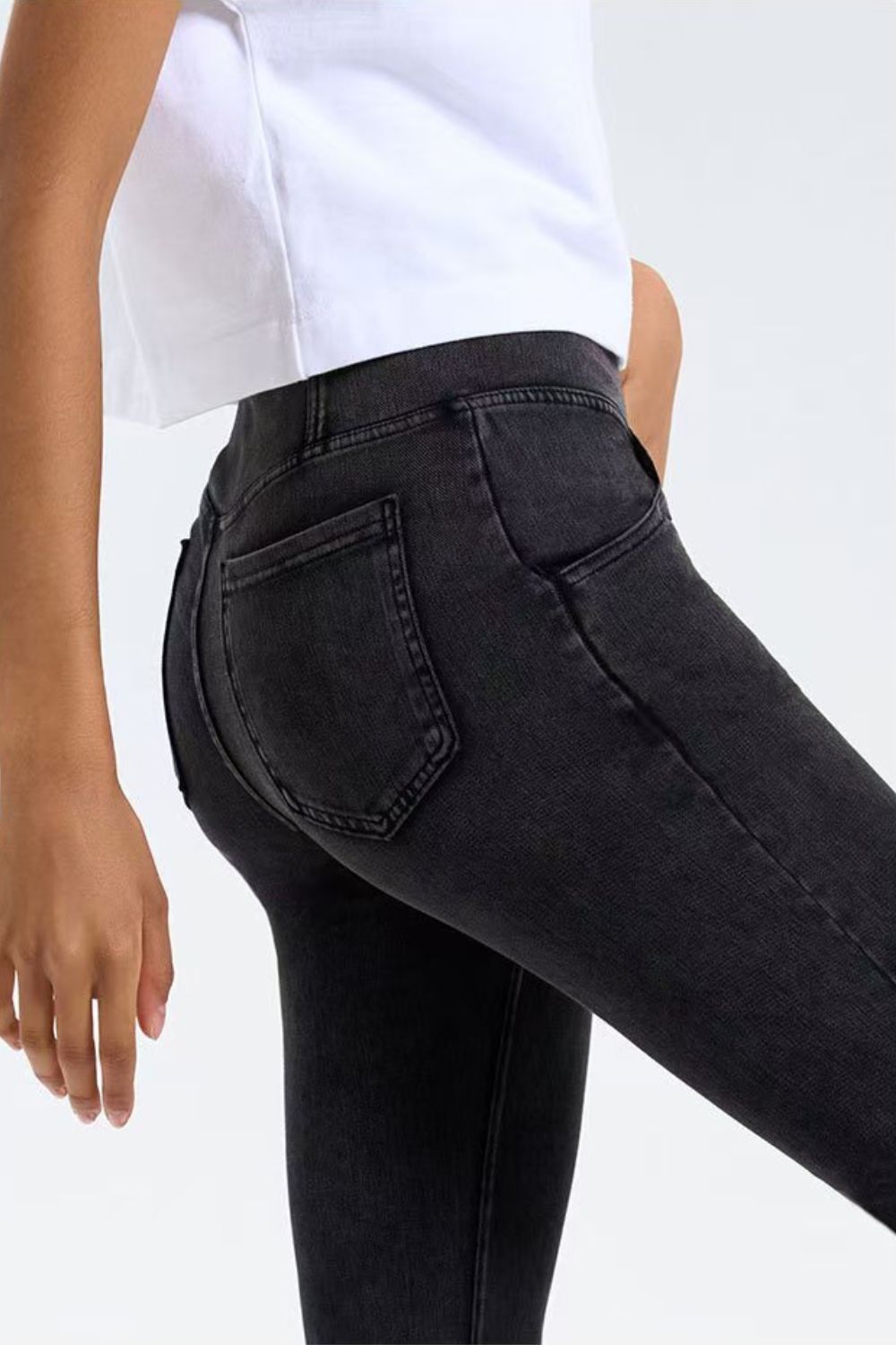 Basic Bae Pocketed Highly Stretchy Bootcut Jeans