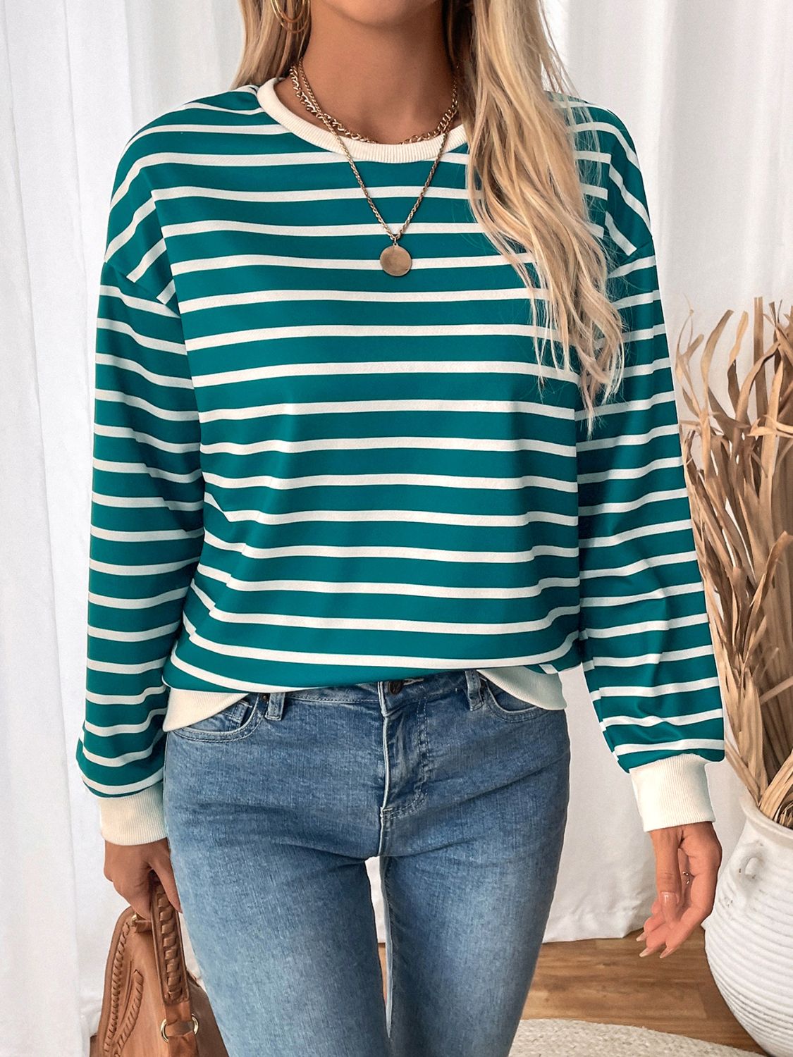 Perfee Striped Sweatshirt