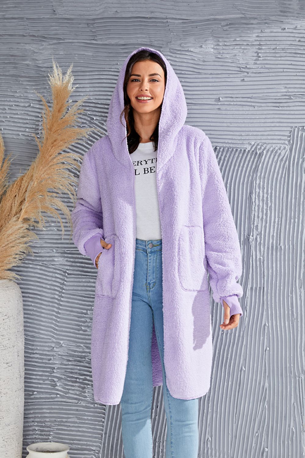 Double Take Hooded Teddy Bear Jacket