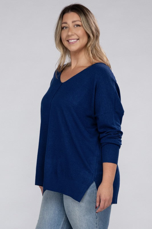 Curvy Front Seam Sweater