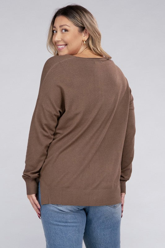 Curvy Front Seam Sweater