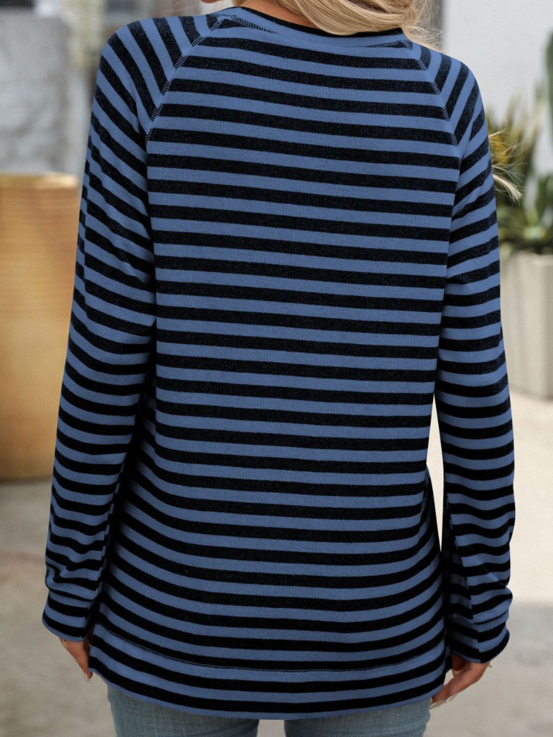 Mandy Striped Round Neck Long Sleeve T-Shirt