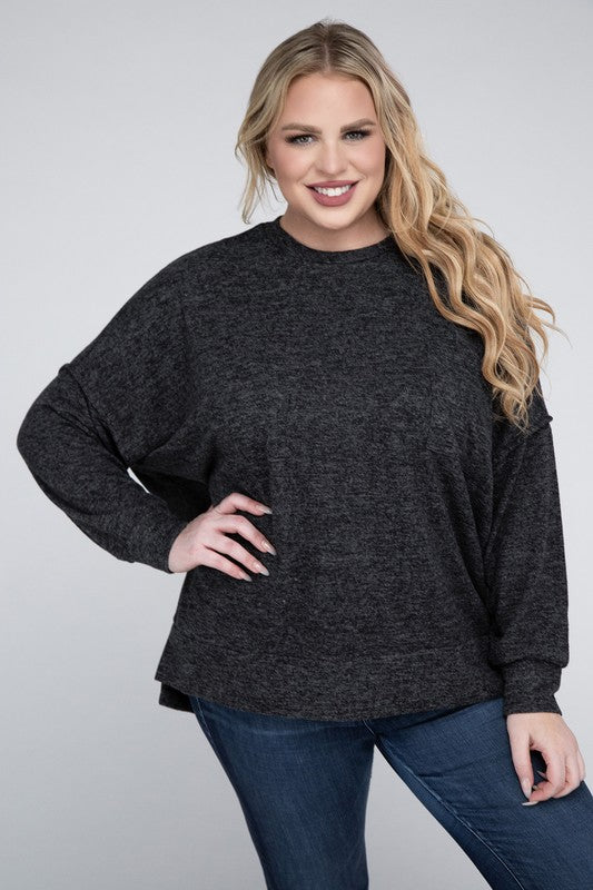 Curvy Brushed Melange Sweater